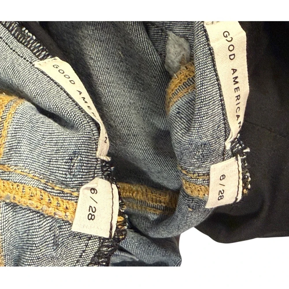 Good American‎ Maternity Good Straight Leg Jeans Blue Over Belly Size 6 28 NEW